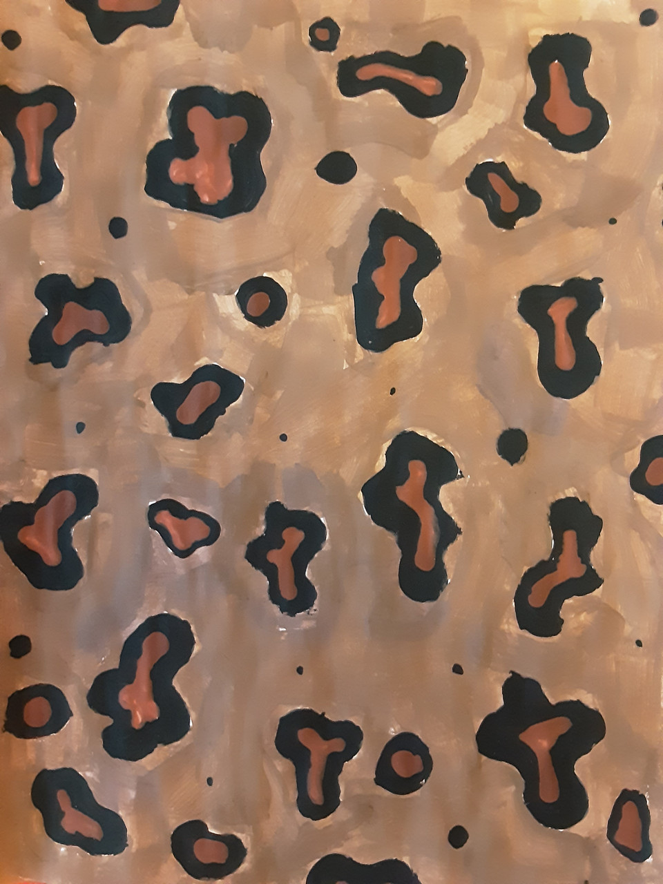 Painting of a leopard pattern
