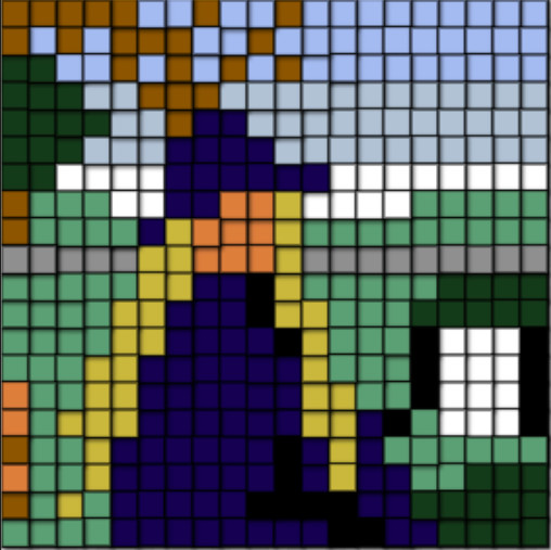 image of a girl made with pixels