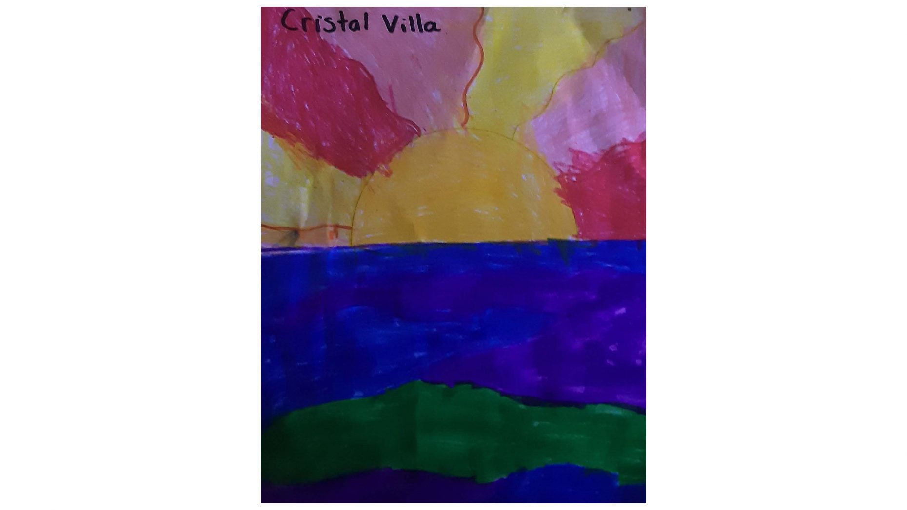 Drawing of a colorful sunset