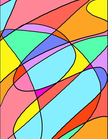 Abstract digital drawing of muted colors