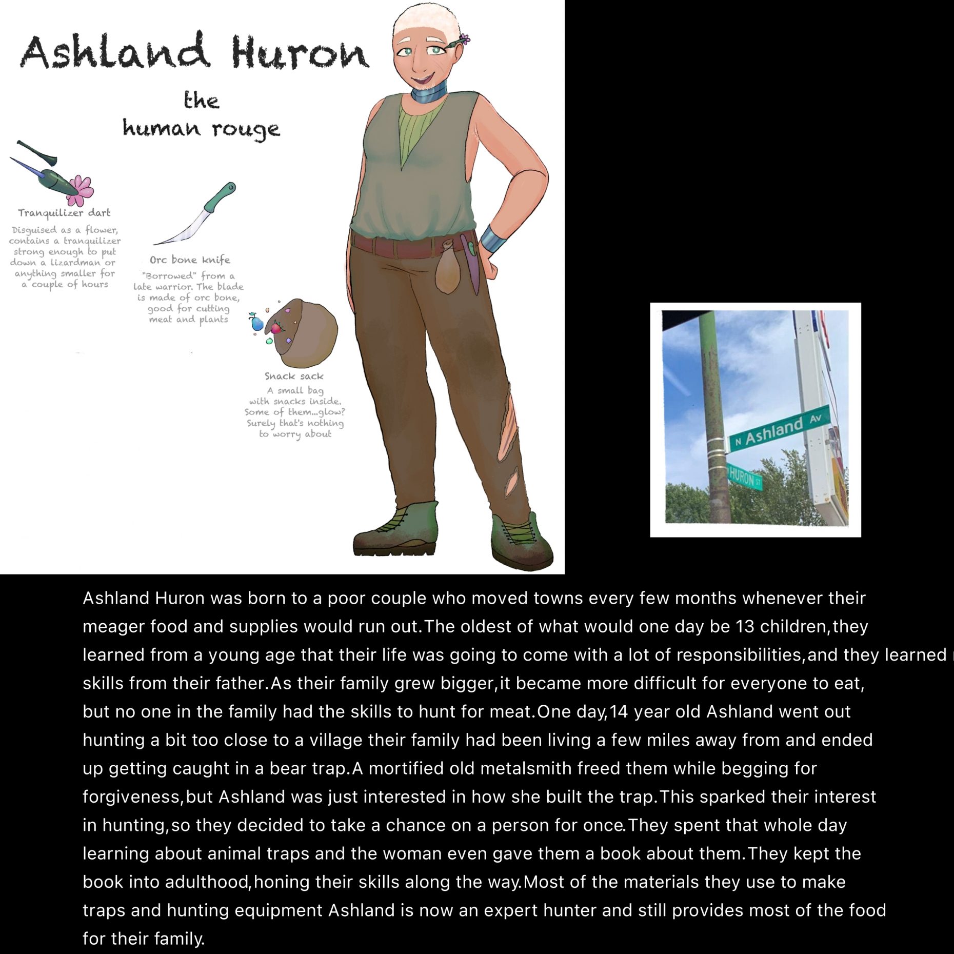 A faux dungeons and dragons animated character sheet