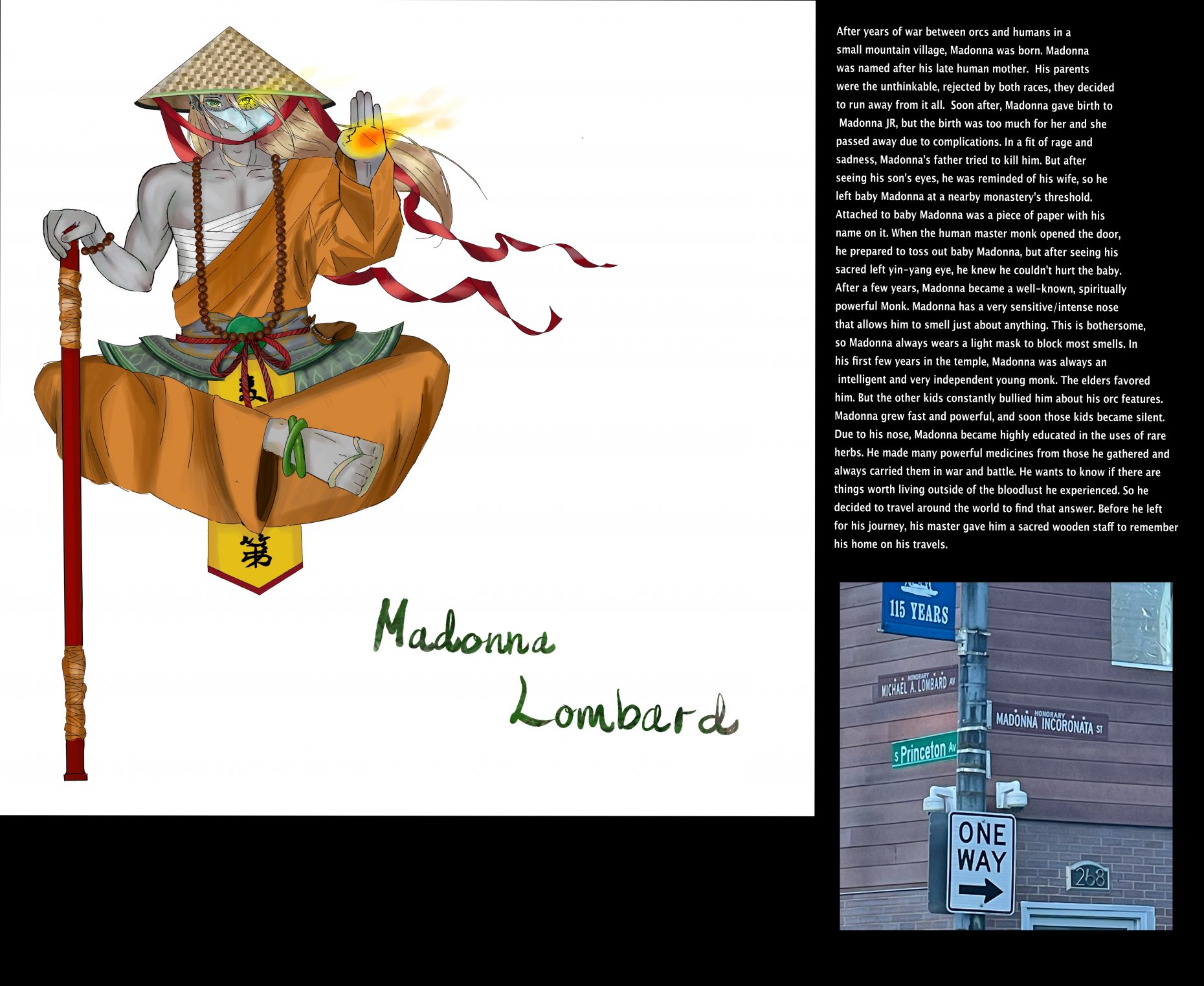 A faux dungeons and dragons animated character sheet