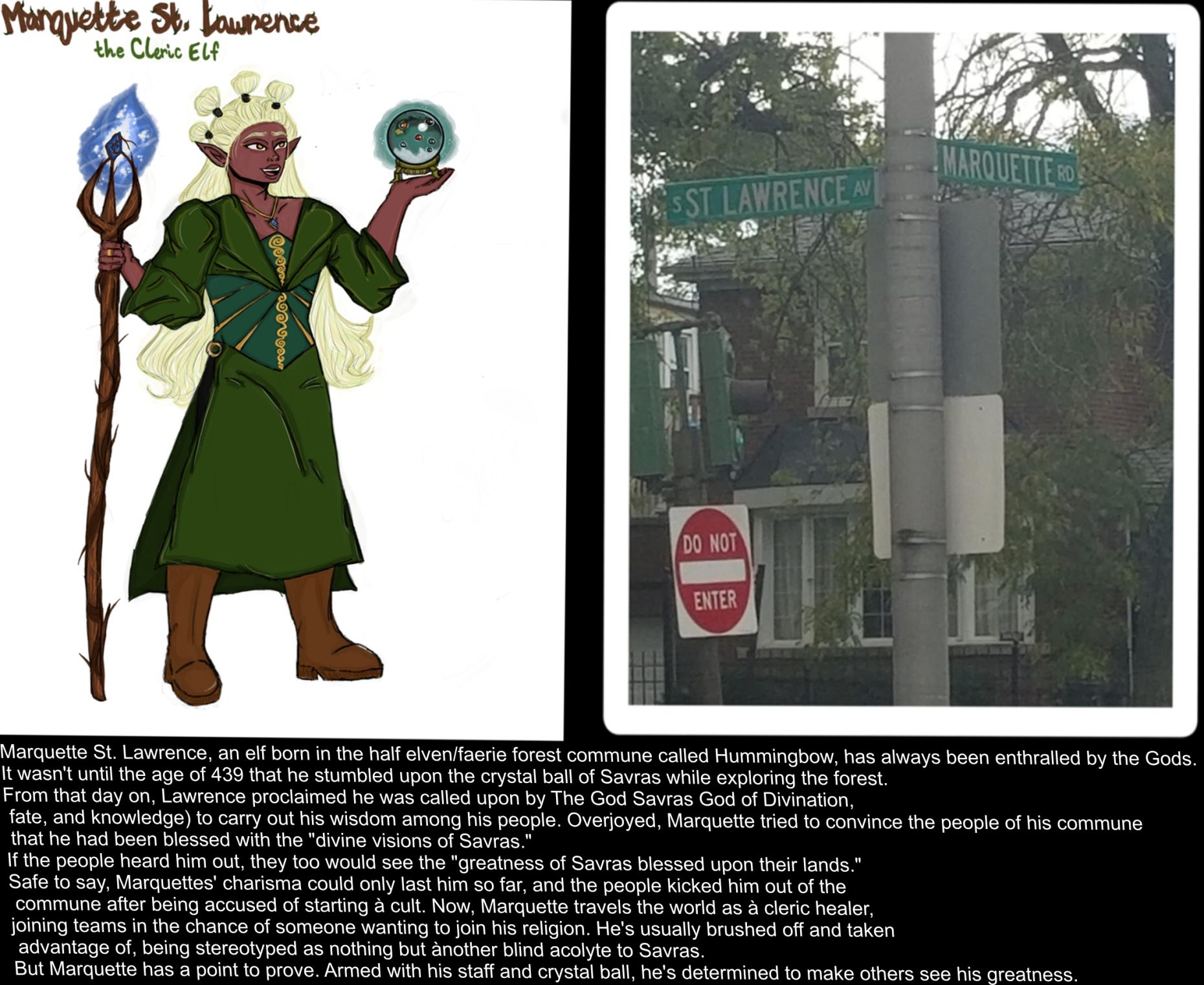 A faux dungeons and dragons animated character sheet