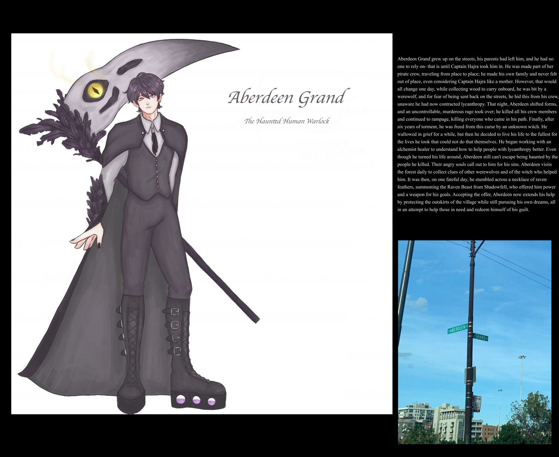 A faux dungeons and dragons animated character sheet