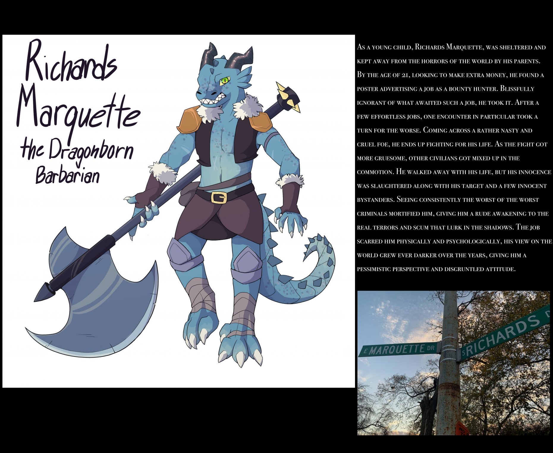 A faux dungeons and dragons animated character sheet