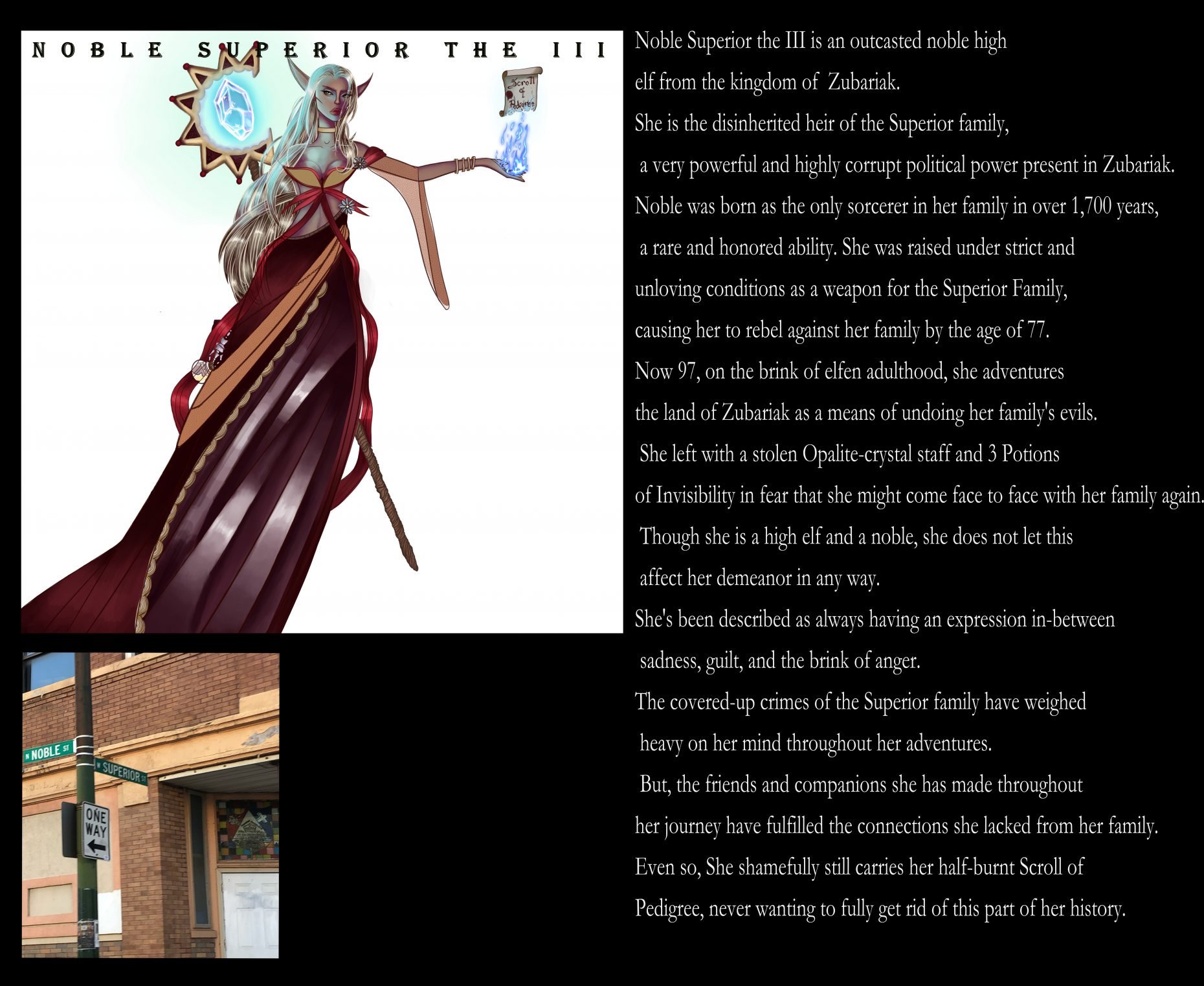 A faux dungeons and dragons animated character sheet