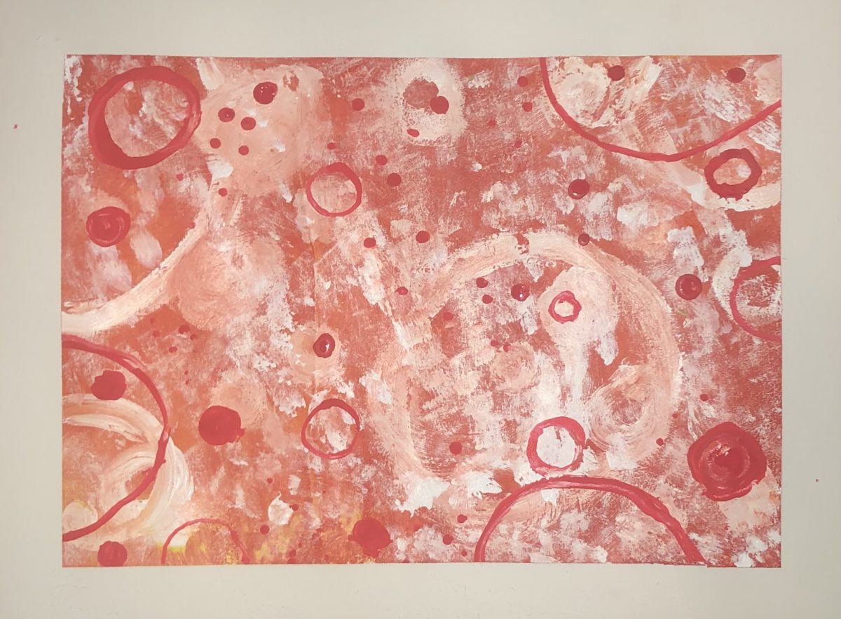 red and white abstract painting