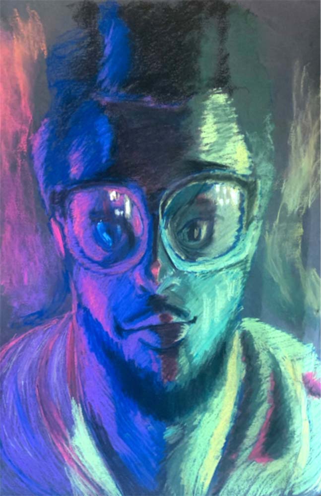Person wearing large goggle glasses