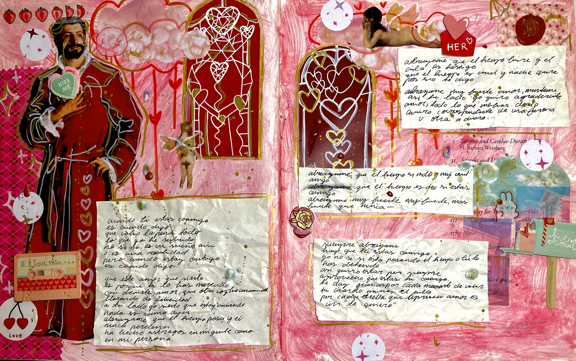 Collage with images and handwriting