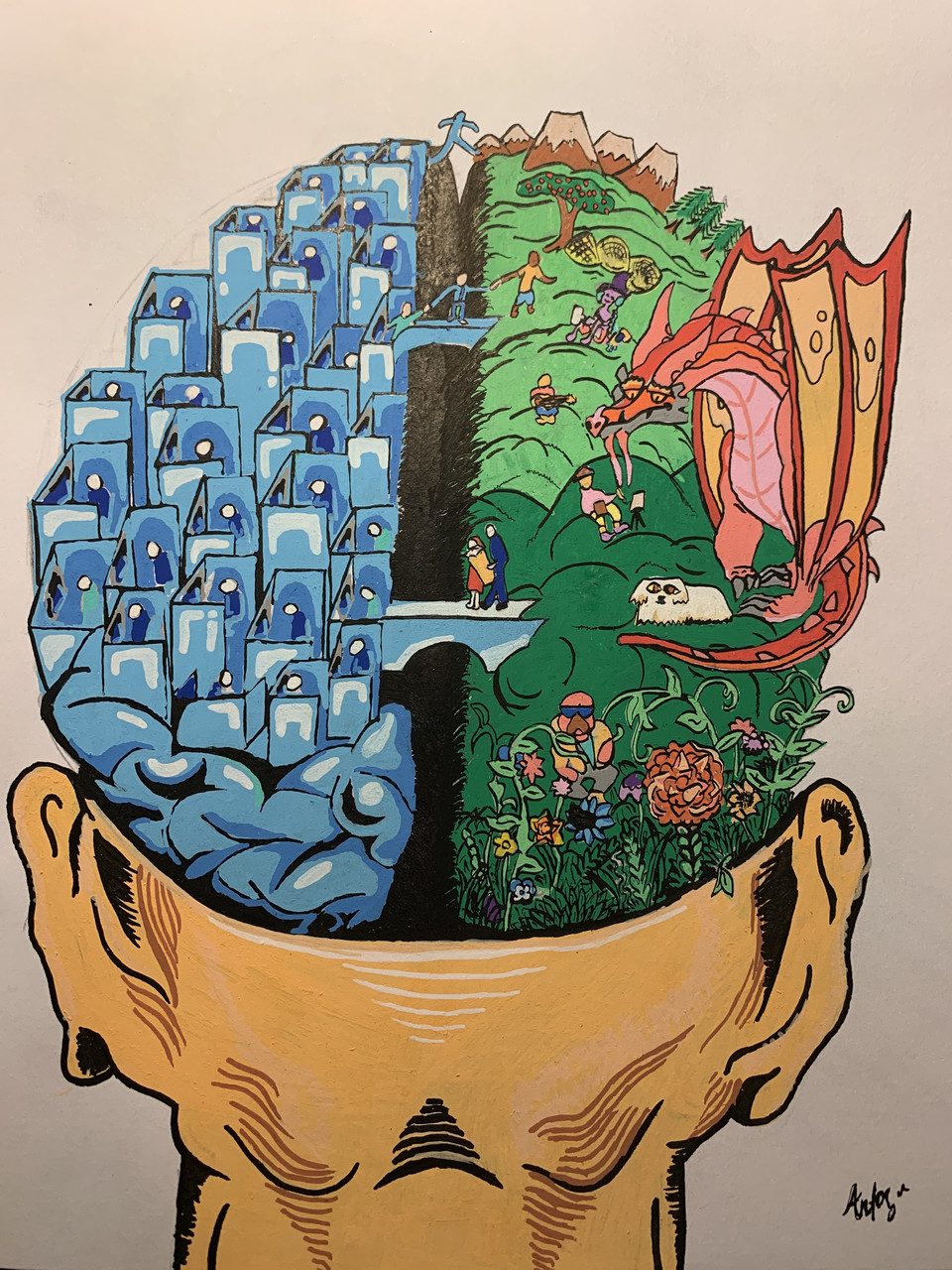 left and right brain art