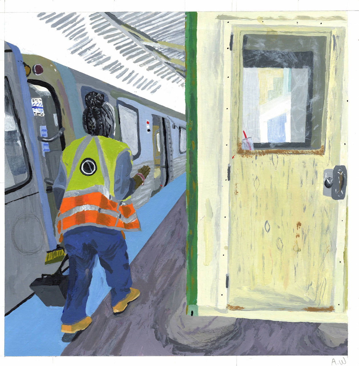 painting of a picture taken by me at the Harlem Green Line station