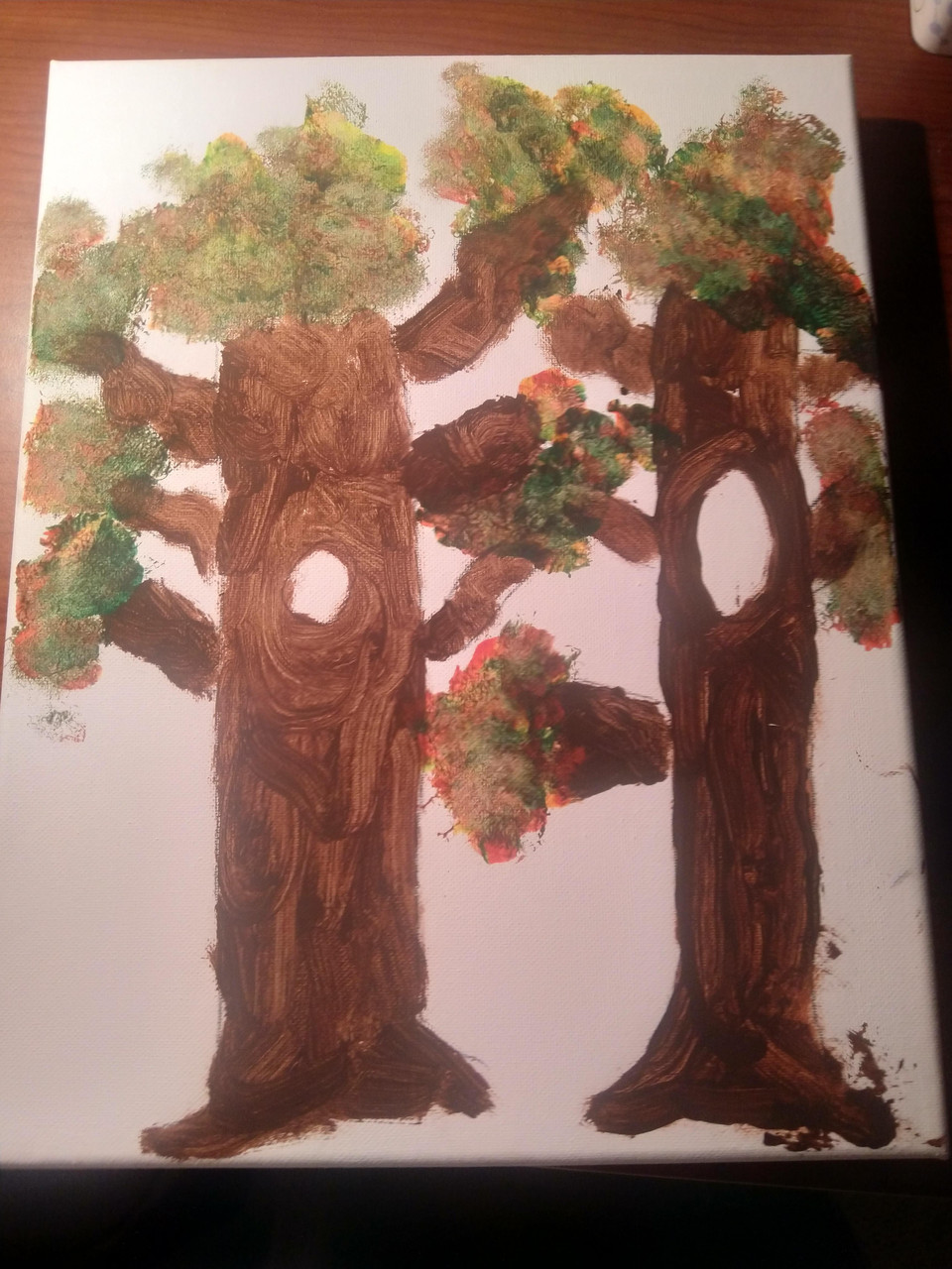 A painting of two trees