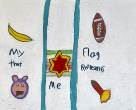red star in middle with symbols