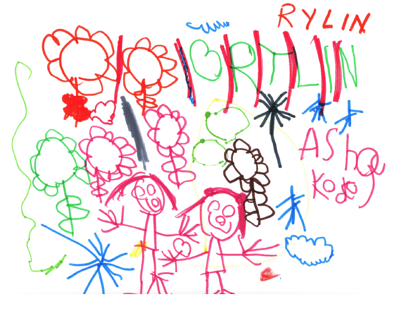 Kid's crayon drawing