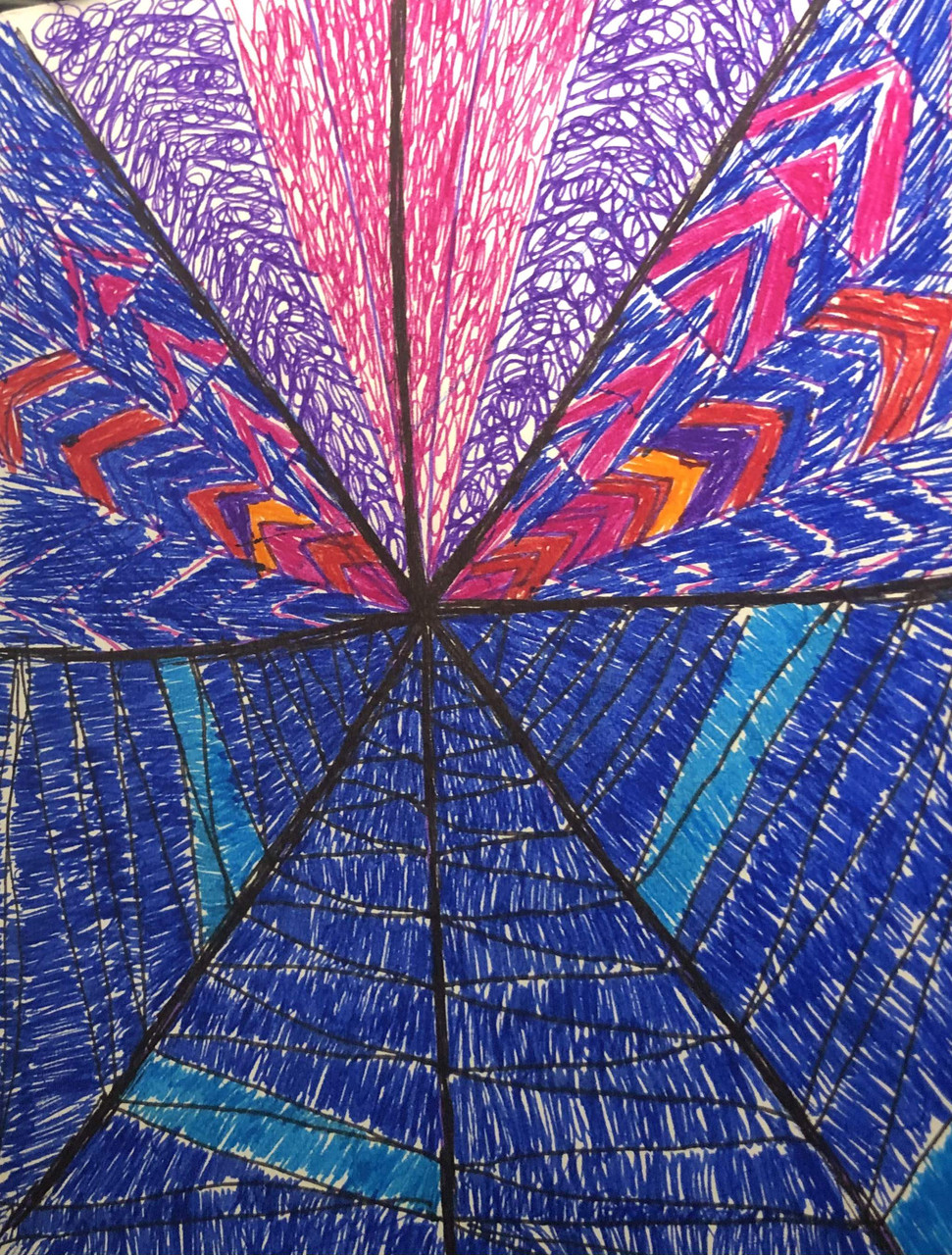 line and drawing with color and ink
