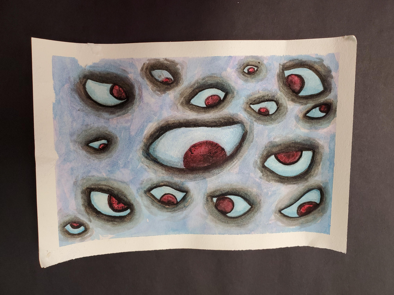 eyes looking around page red