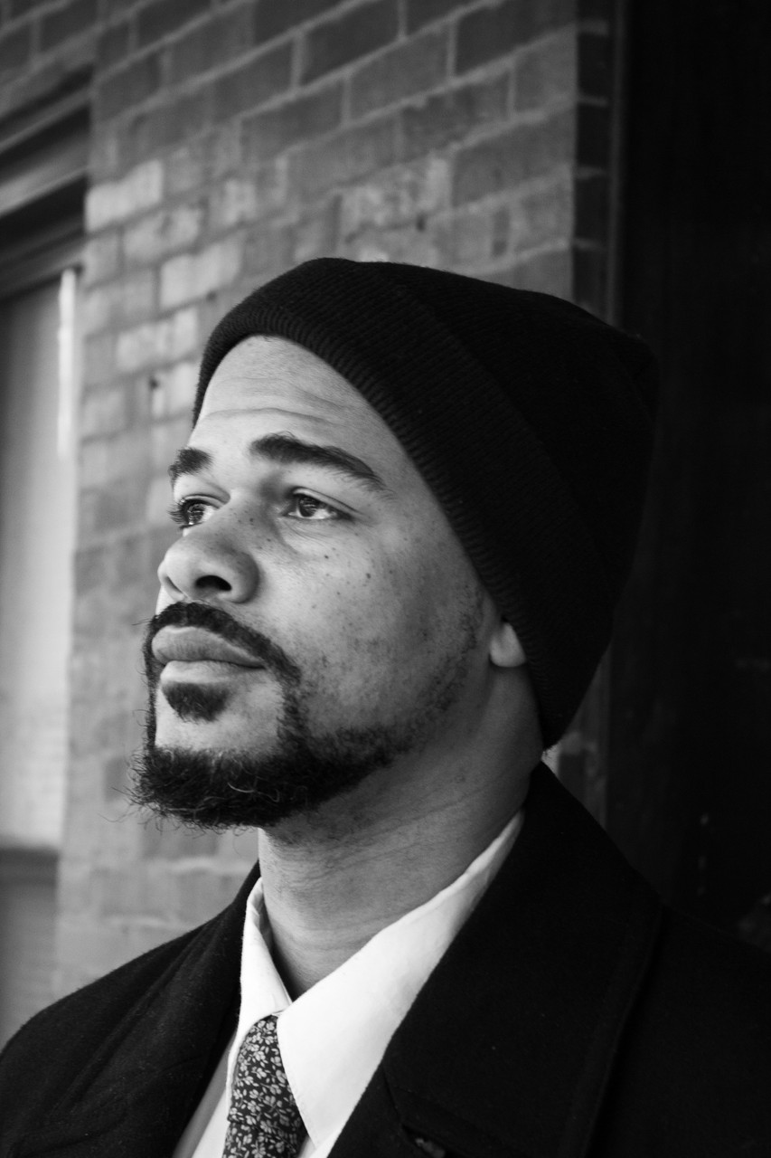 black and white photo of a man