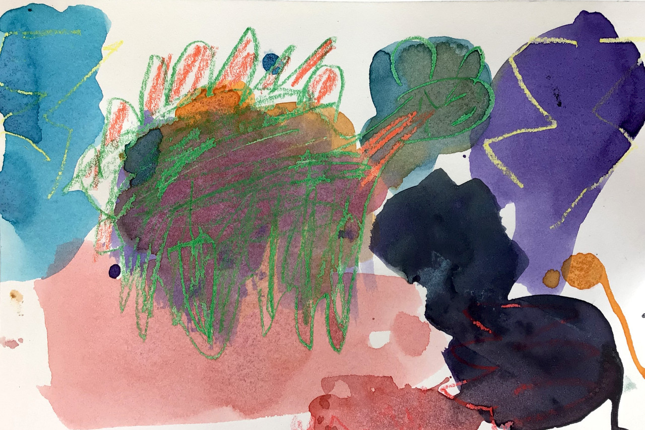 Abstract painting of a dinosaur