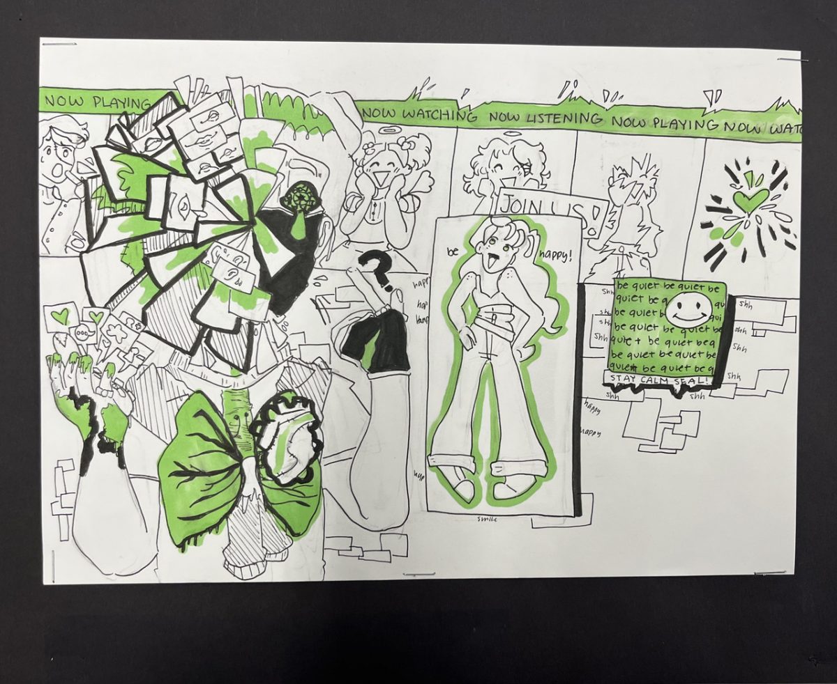 Green and black illustration