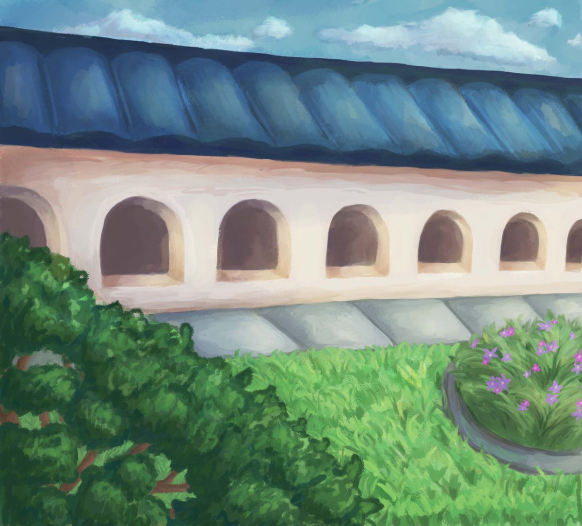 digital image of an old Spanish style building