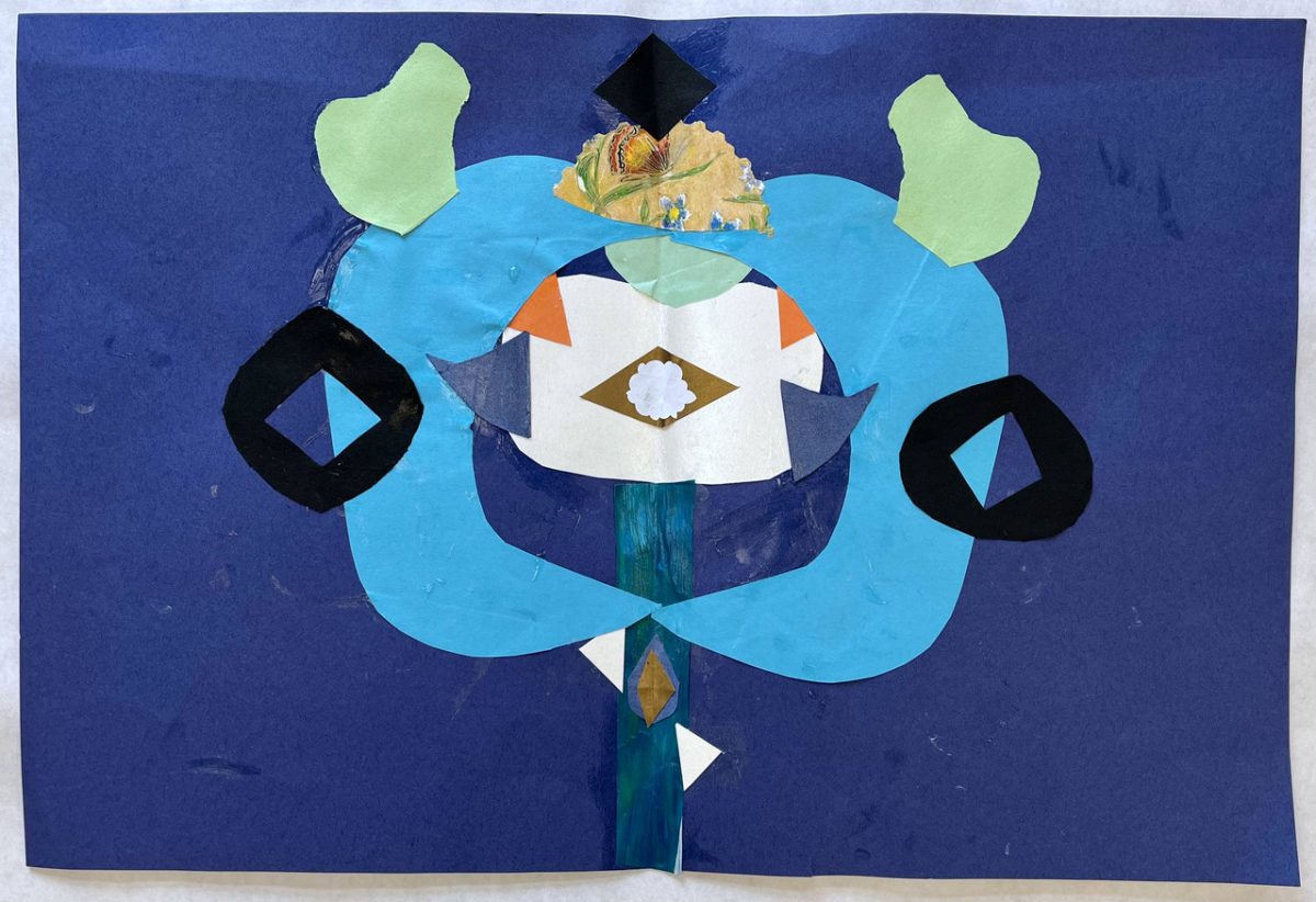 blue collage symmetrical