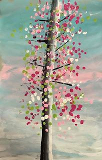 Painting of a cherry blossom tree