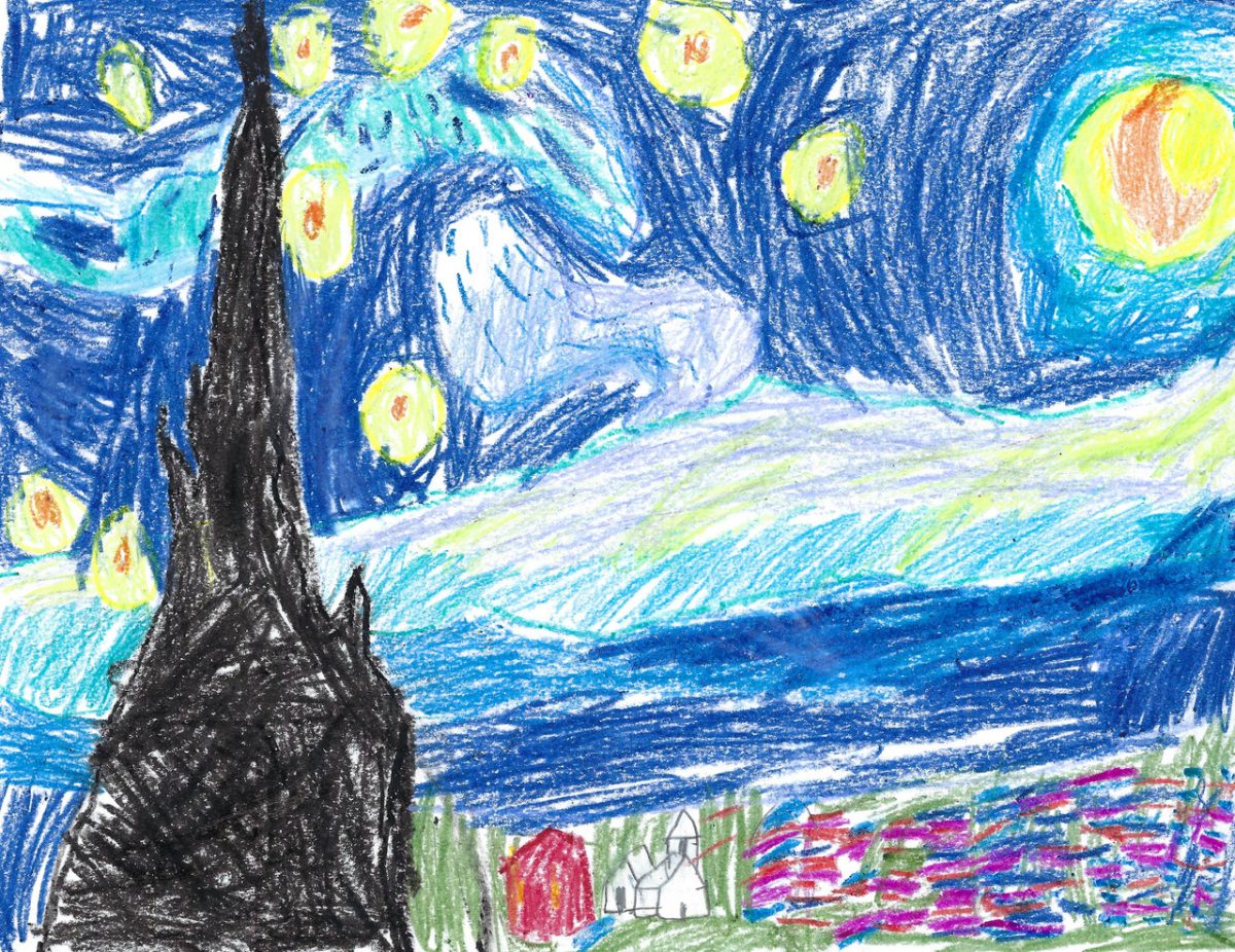 drawing of stars in a night sky