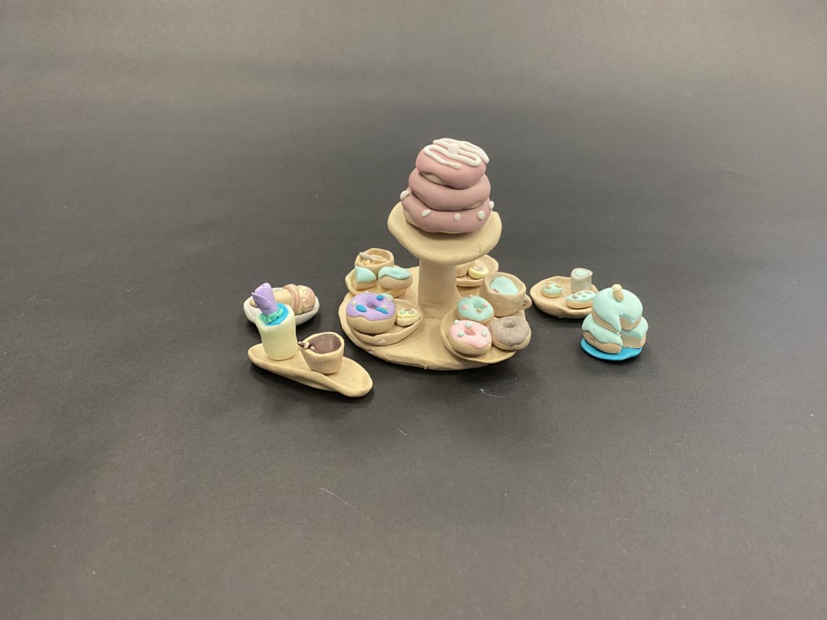 Image of clay pastries on table.