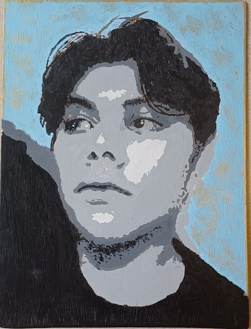blue scale portait
