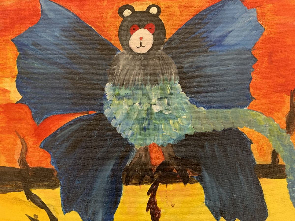 monkey bird with butterfly wings