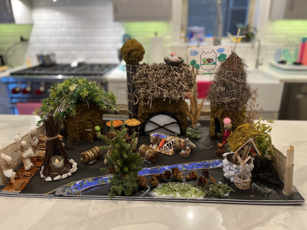 Model castle on a countertop