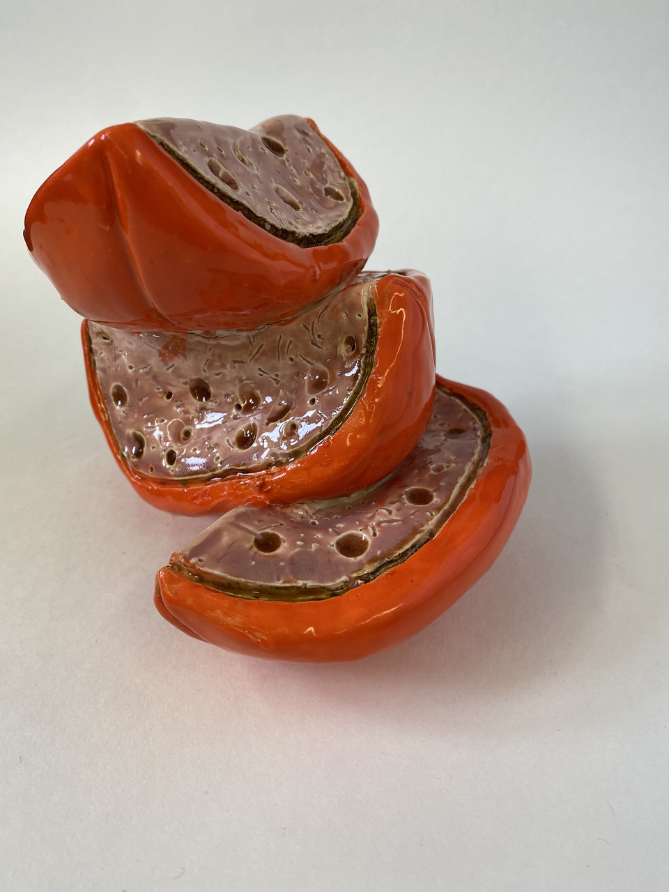 Slices of ceramic fruit