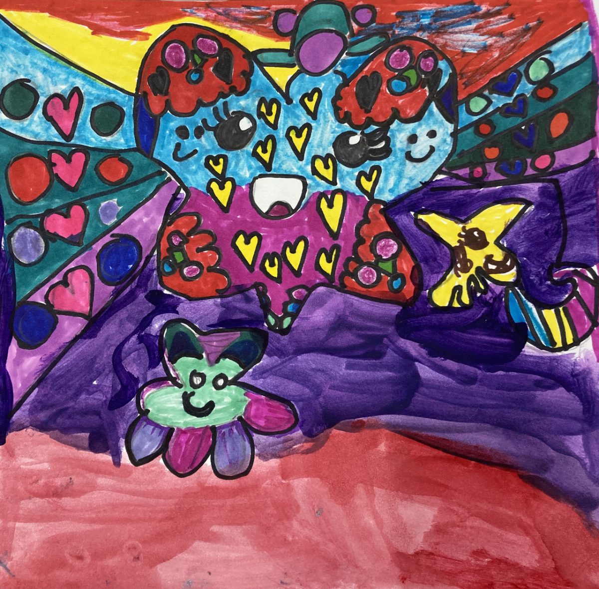 A drawing of butterflies