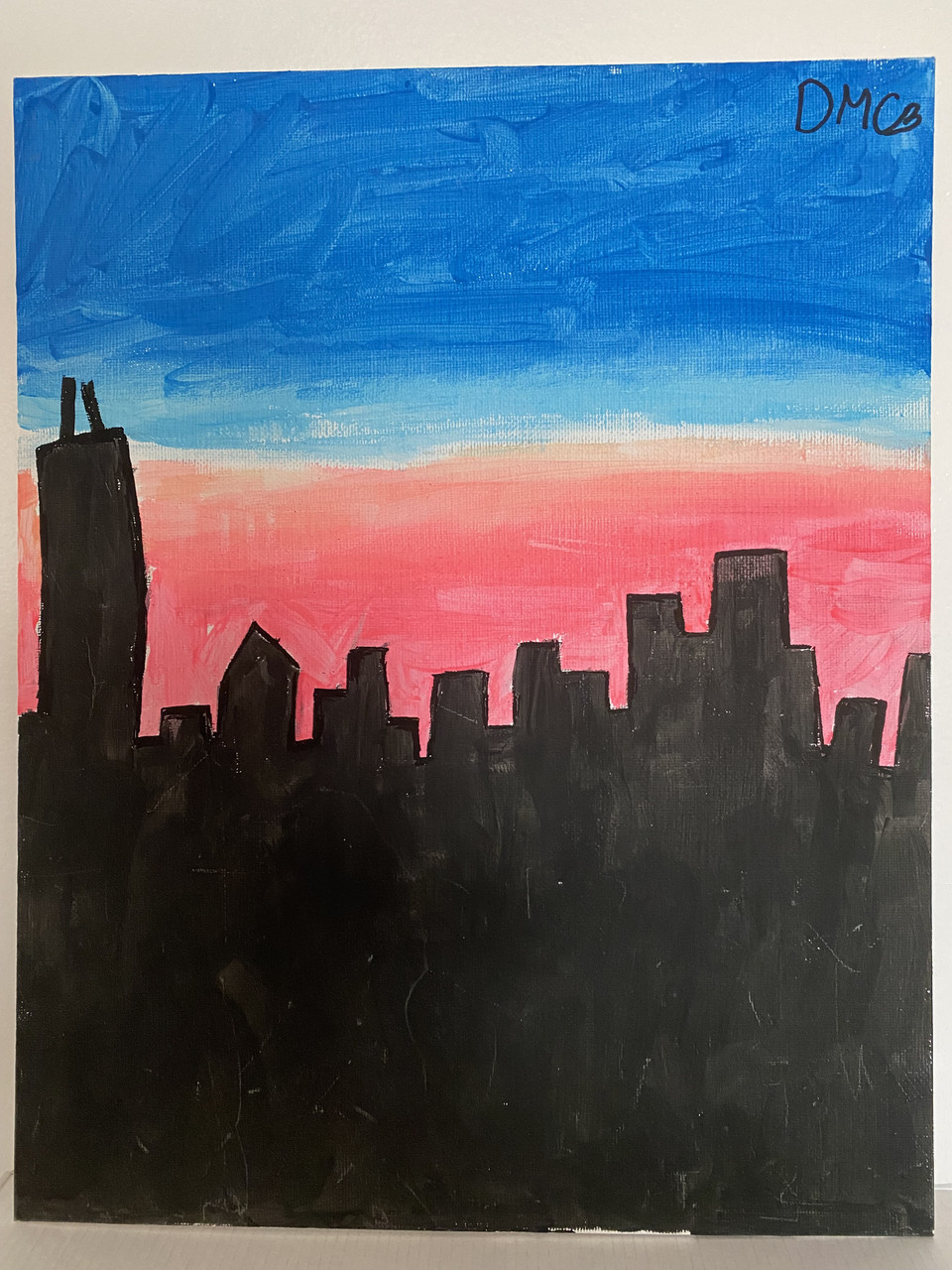 A silhouette of the Chicago skyline.