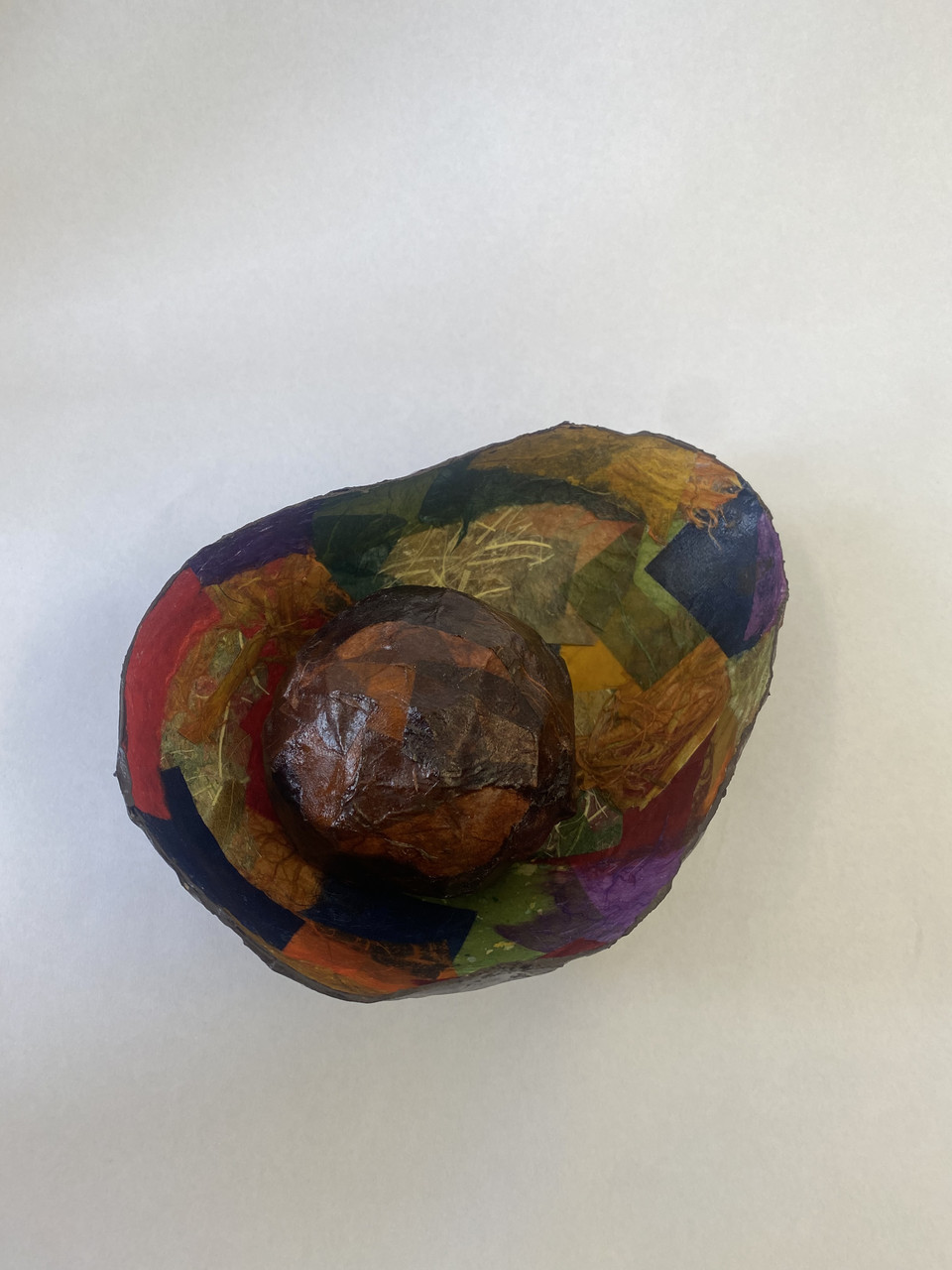 Paper mache avocado