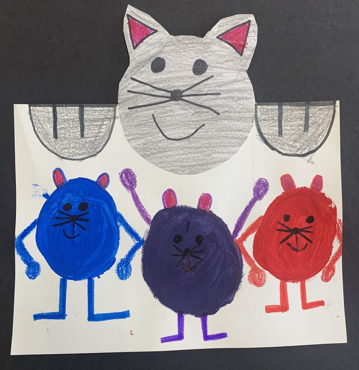 Blue, Purple, Red mice