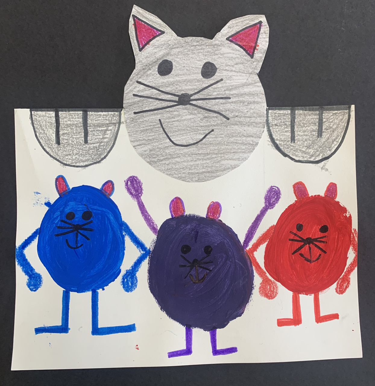 Blue, Purple, Red mice