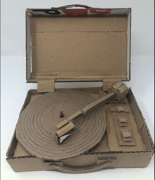 sculpture of record player