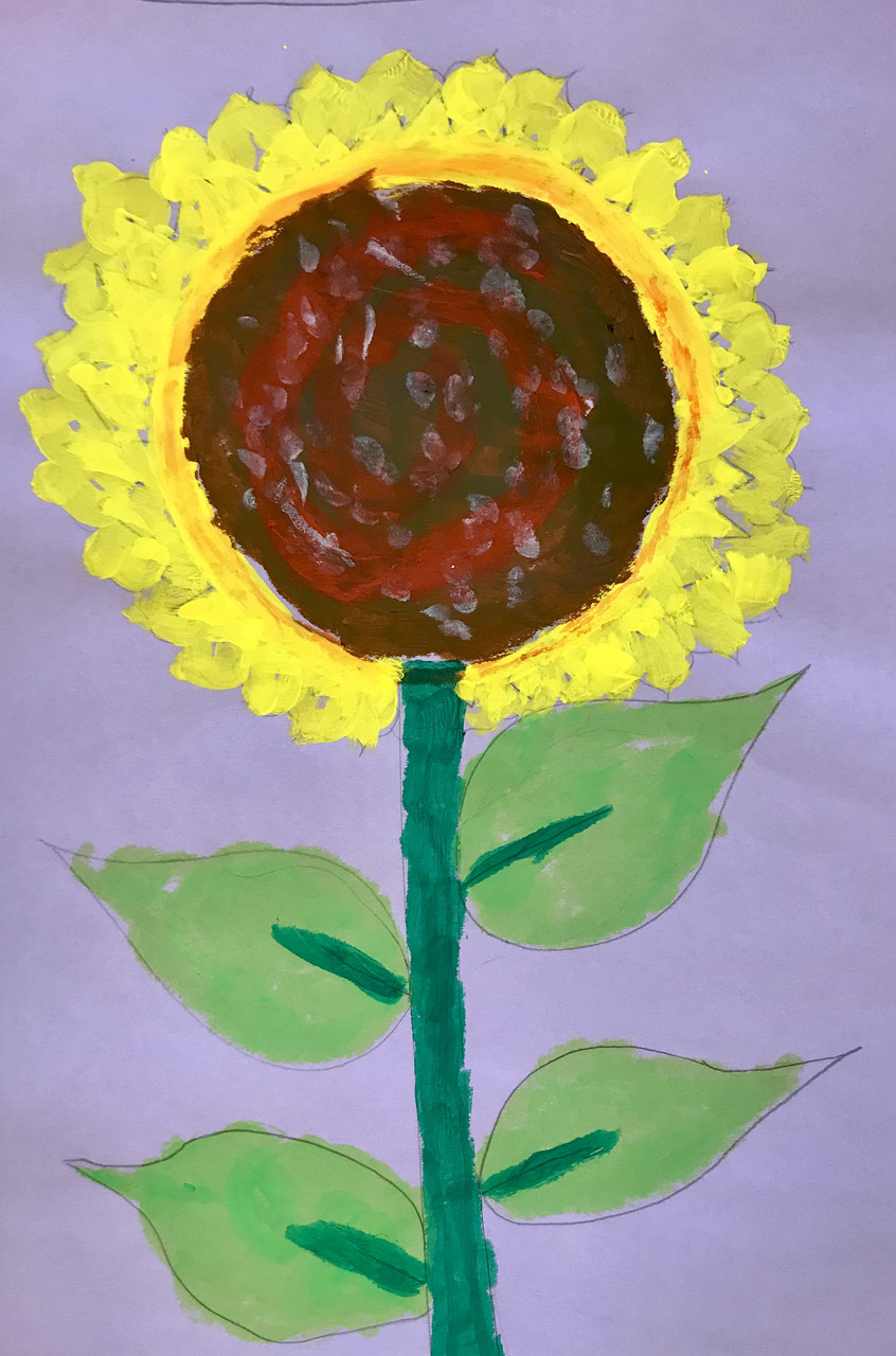 Painting of a sunflower