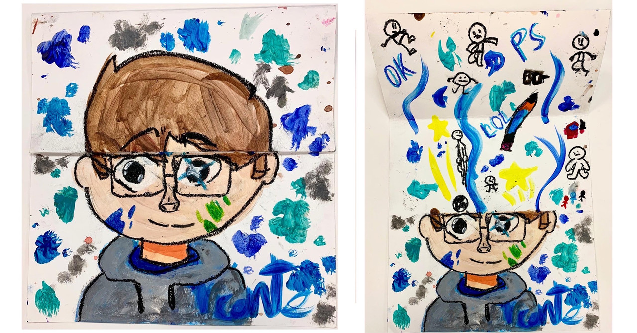 Interactive self portrait of a young person