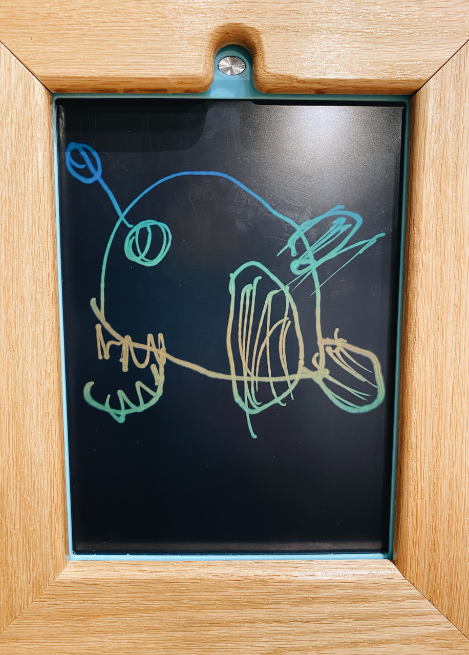 digital tablet drawing of anglerfish