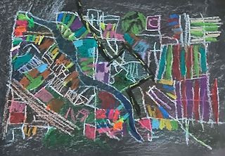 Abstract drawing of a city