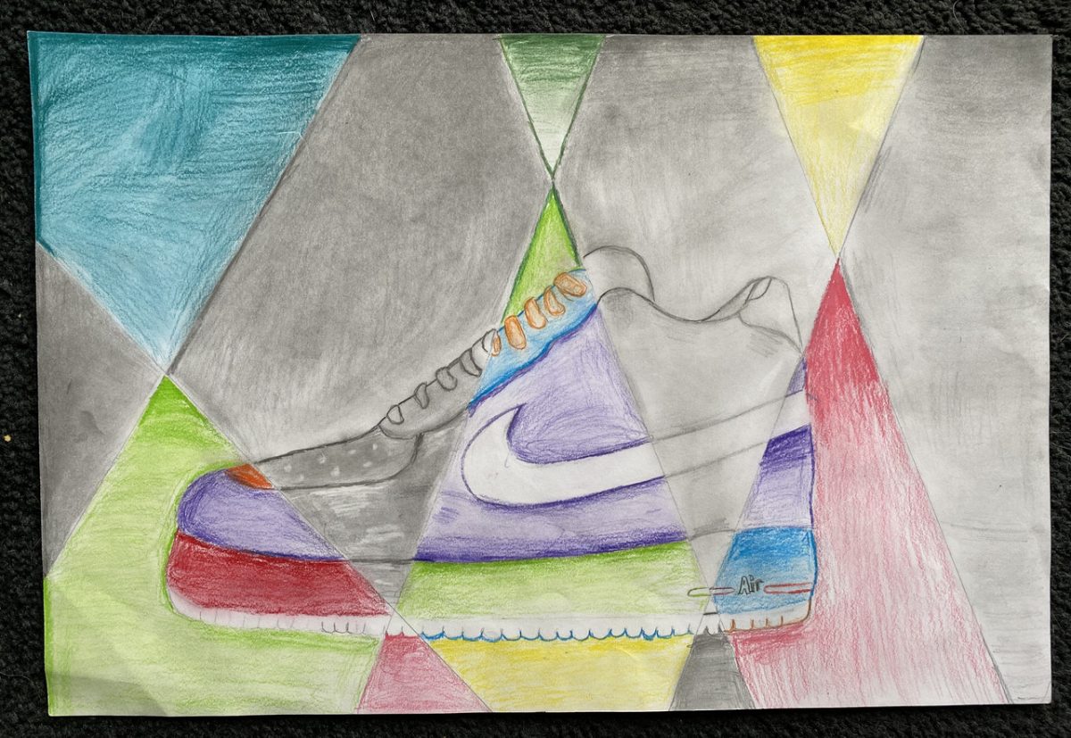 Abstract drawing of nike shoe