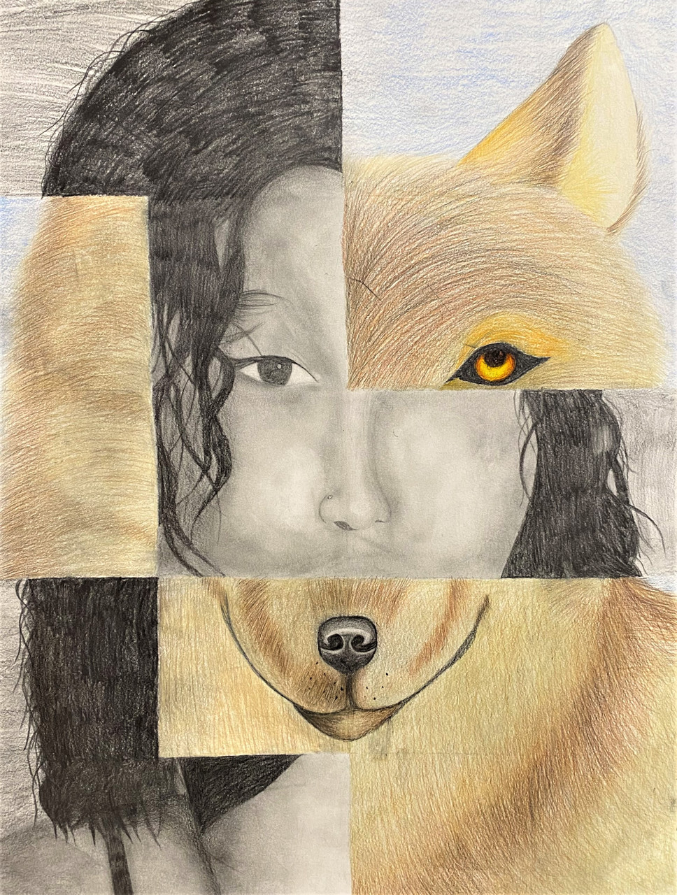 mixed image of human and animal