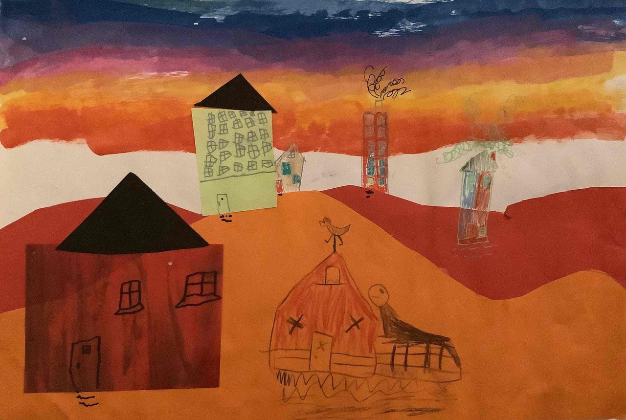 Collage landscape scene