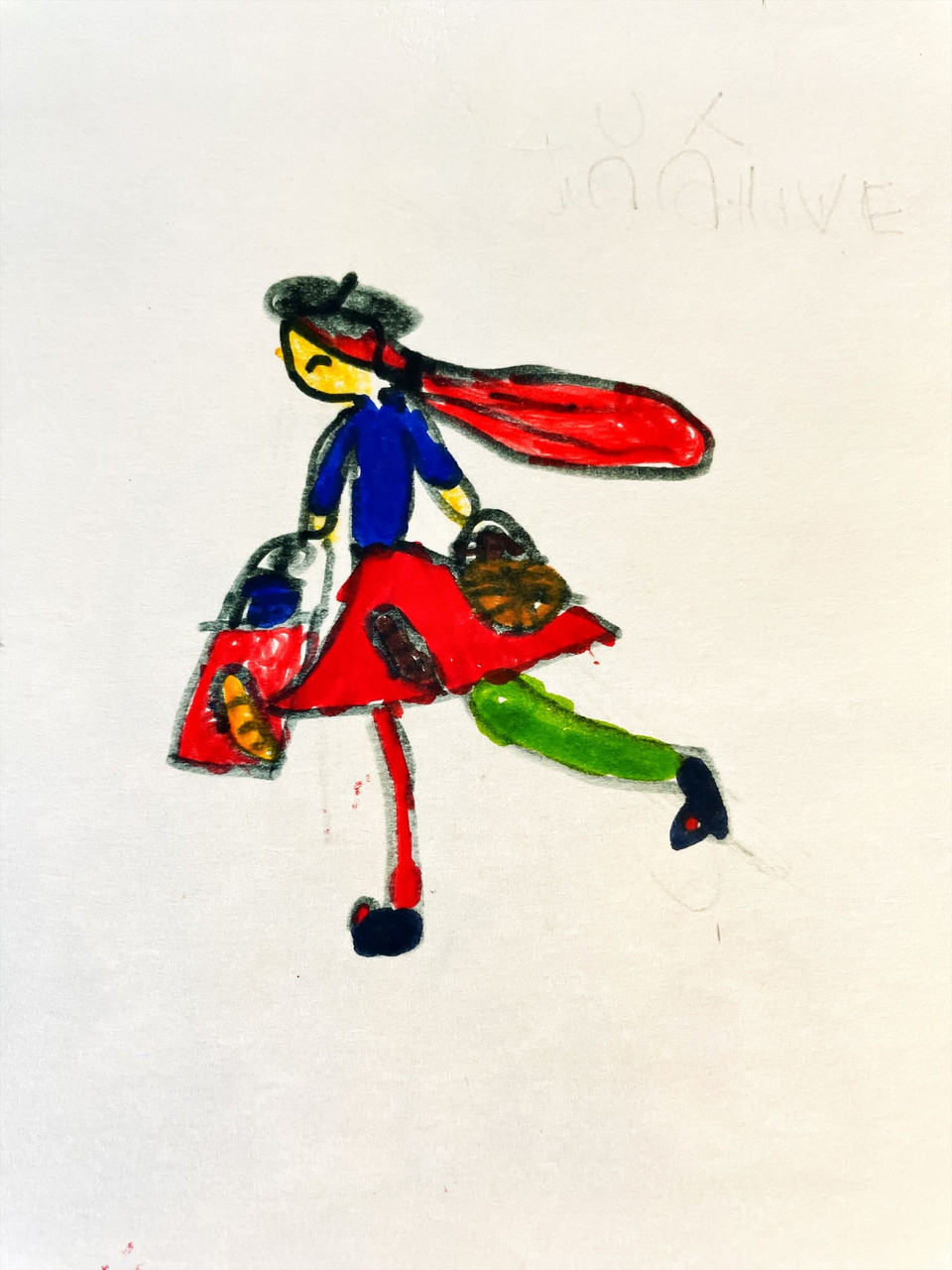 Girl holding baguette