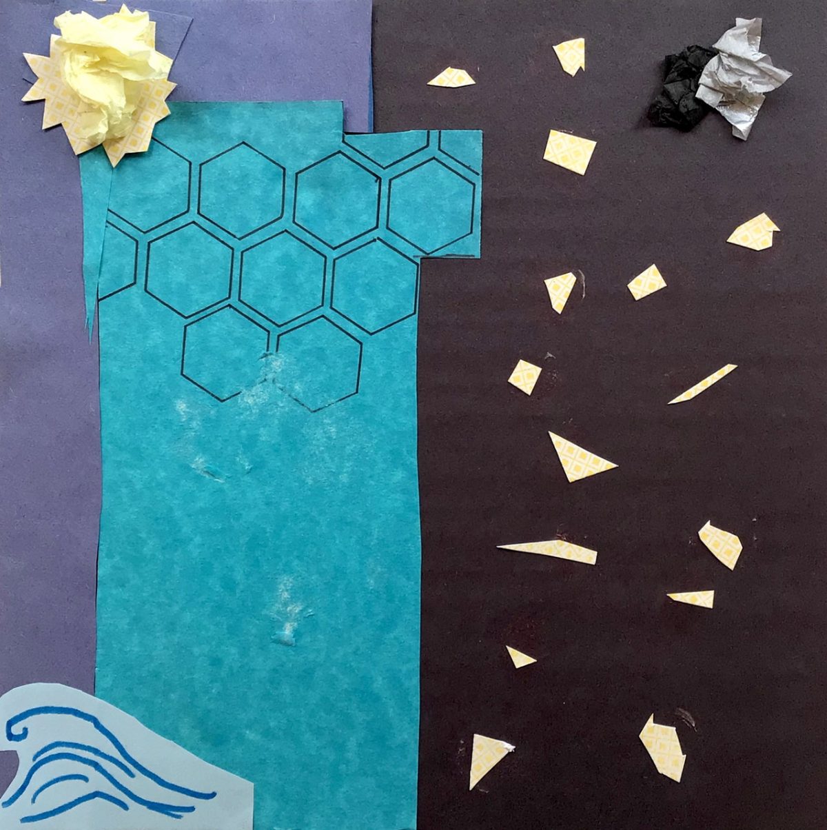 Mixed media twilight scene