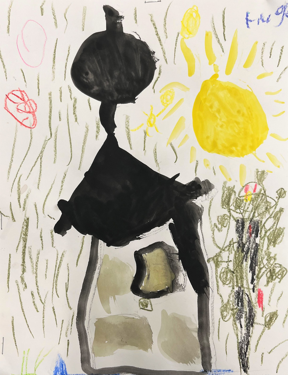 Dry tempura and crayon