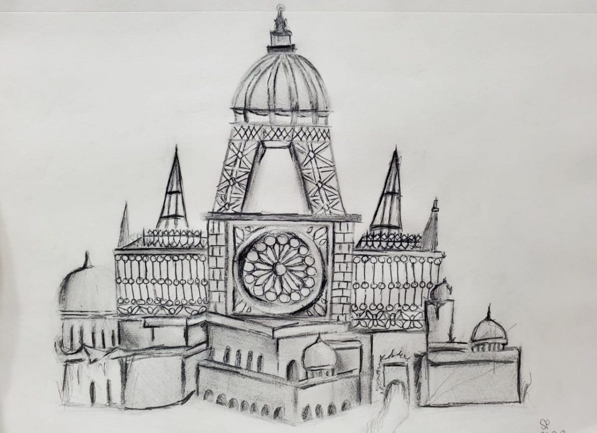 drawing of a building