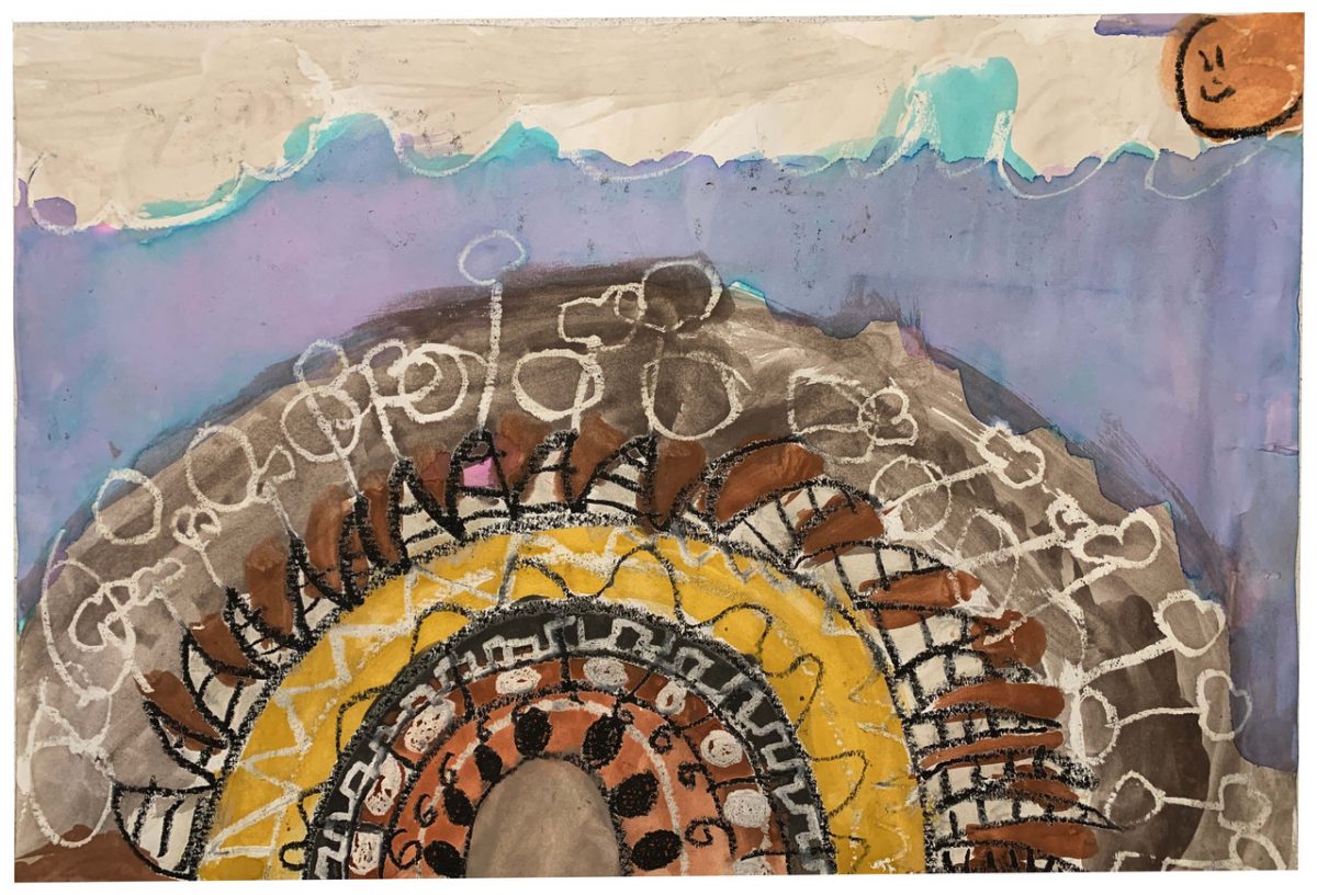 abstract colorful painting of a landscape